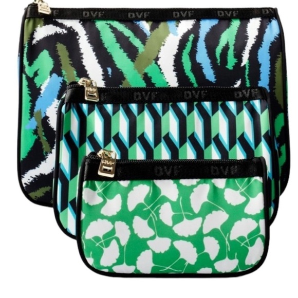 Disco Zebra/Arrow Geo/Ginkgo 3-Pack Travel Pouches - DVF for Target - Picture 2 of 2